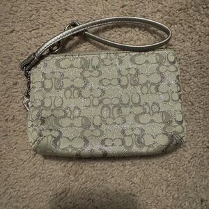 Coach fabric small wristlet